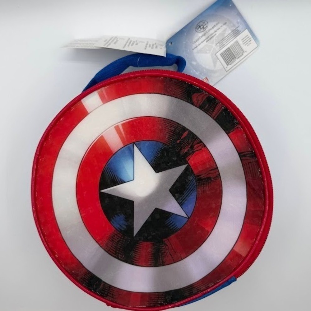 Marvel Captain America Civil War Shield Insulated Lunch Bag Red Blue GDC NEW